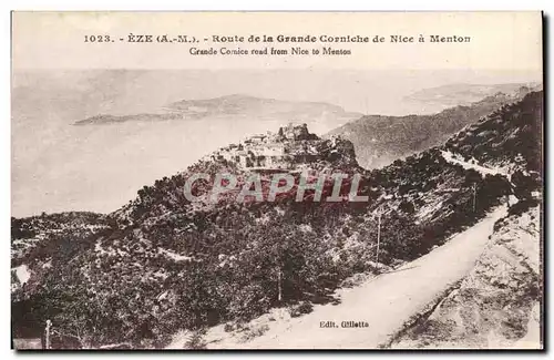 Cartes postales Eze Route de la Grande Corniche de Nice a Menton