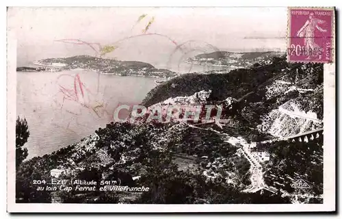 Cartes postales Eze au loin Cap Ferrat et Villefranche