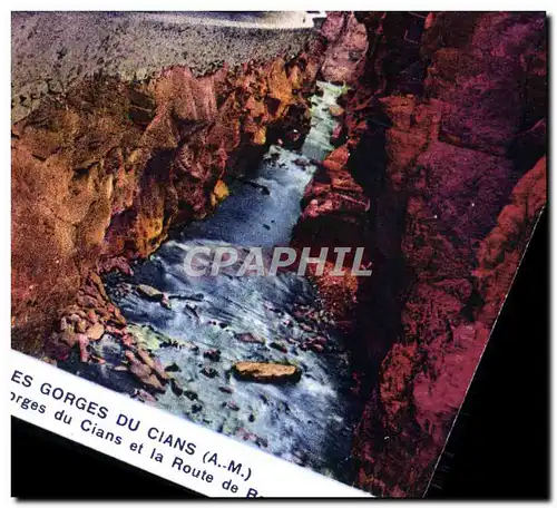 Cartes postales Les Gorges Du Cians Interieur des gorges du Cians et la route de Beuil