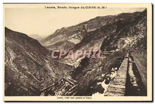 Cartes postales Lacets Route Gorges Du Cians