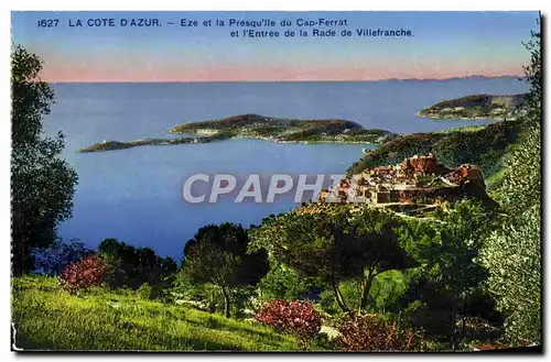 Cartes postales La Cote D&#39Azur Eze Et La Presqu&#39ile Du Cap Ferrat et l&#39entree de la rade a Villefranche