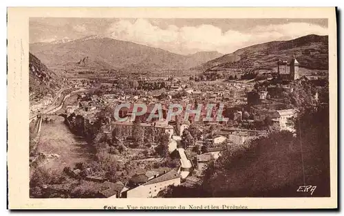 Cartes postales Foix Vue Panoramique Du Nord Et Les Pyrenees