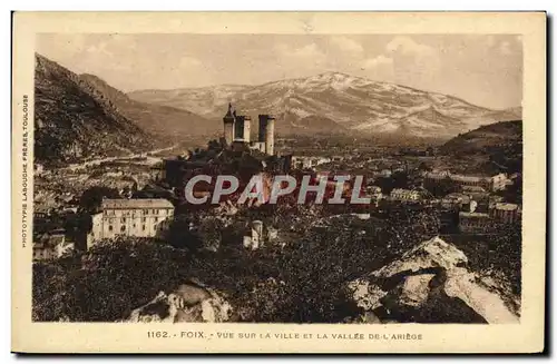 Cartes postales Foix Vue Sur La Ville Et La Vallee De L&#39Ariege