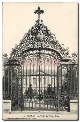 Cartes postales Troyes La Grille De I'Hotel Dieu