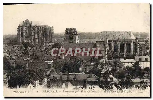 Cartes postales Beauvais Panorama Pris De La Cathedrale Et De I'Eglise Saint Etieune