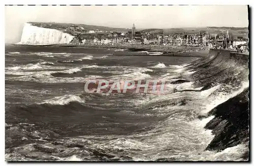 Cartes postales moderne Mers Les Bains Vue generale et effets de vague sur la digue