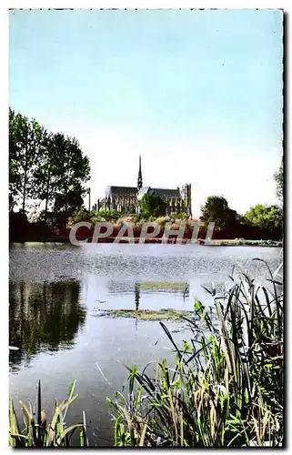 Cartes postales moderne Amiens L&#39Etang De St Pierre Et La Cathedrale