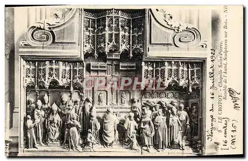Cartes postales Le Crotoy Chapelle Saint Pierre Retable de l'autel Sculptures sur bois