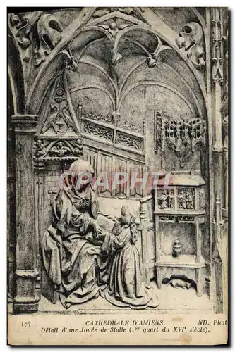 Cartes postales Amiens Cathedrale Detail d&#39une jouee de stalle