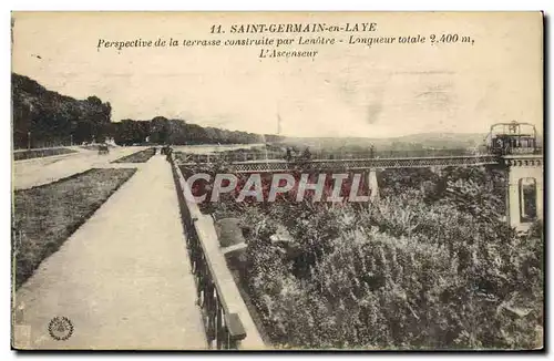 Cartes postales St Germain En Laye Perspective de la terrasse construite par Lenotre L&#39ascenseur