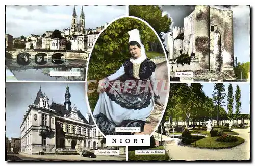 Cartes postales moderne Niort L&#39Hotel De Ville L&#39eglise Saint Andre Le donjon L&#39hotel de ville Jardin de la Bre