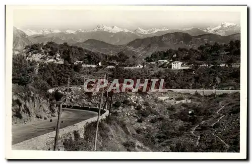 Cartes postales moderne Eze Village La grande corniche au col d&#39Eze et la chaine des Alpes