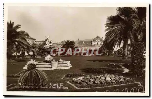 Ansichtskarte AK Nice Jardin Du Roi Albert 1er Les Parterres De fleurs Et Les palmiers