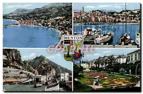 Moderne Karte Souvenir De Menton Vue Generale Les fetes du citron