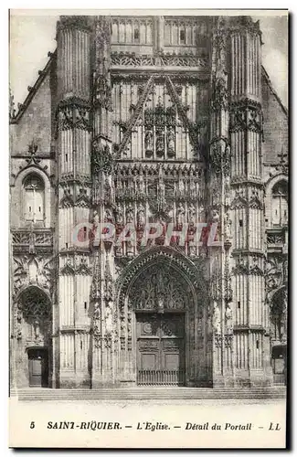 Cartes postales Saint Riquier L&#39Eglise Detail Du Portail