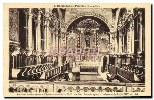 Cartes postales St Michel de Frigolet Boiseries dorees ex vote d&#39Anne d&#39Autriche a ND du Bon Remede