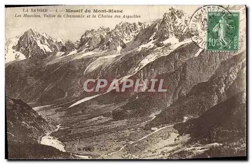 Cartes postales La Savoie Massif du Mont Blanc Les Houches Vallee de Chamonix et la chaine des Aiguilles