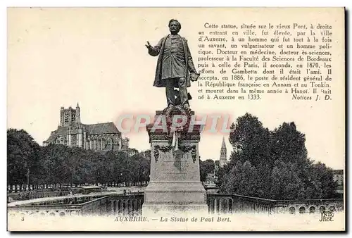 Ansichtskarte AK Auxerre La Statue de Paul Bert