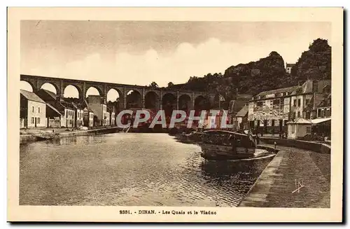 Cartes postales Dinan Les Quais et le Viaduc Bateau