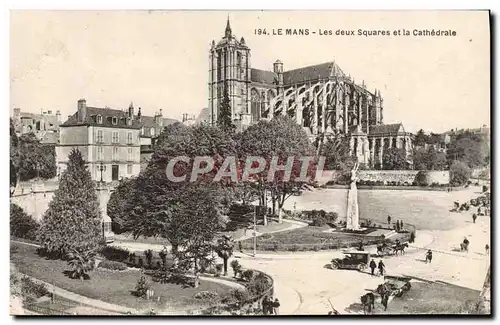 Cartes postales Le Mans Les Daux Squares et la Cathedrale