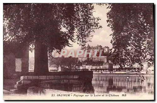 Ansichtskarte AK Saumur Paysage Sur La Loire et le Chateau