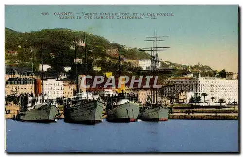 Cartes postales Cannes Yachts Dans Le Port Et La Californie Bateaux