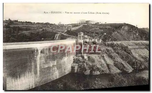 Cartes postales Eguzon Vue eu Amont d&#39une ecluse Rive droite