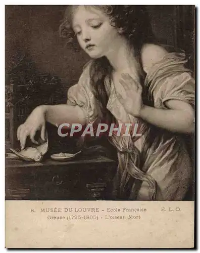 Cartes postales Musee Du Louvre Paris Greuze L&#39oiseau mort