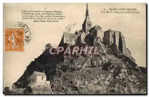 Cartes postales Mont Saint Michel Cote Nord et Chapelle Saint Aubert