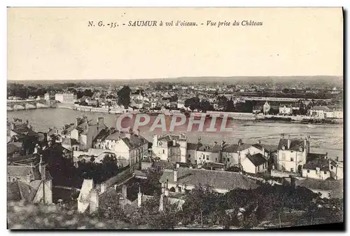 Cartes postales Saumur a Vol d&#39Oiseau Vue Prise du Chateau