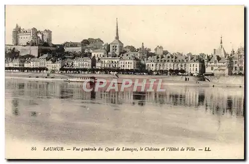 Ansichtskarte AK Saumur Vue Generale du Quai de Limoges le Chateau et l&#39hotel de ville