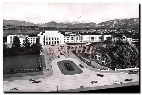 Cartes postales moderne Geneve Le Palais des Nations vue sur la ville et le Mont Blanc