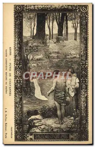 Cartes postales Puvis de Chavannes Sainte Genevieve enfant en priere Paris Pantheon