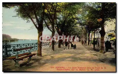 Cartes postales Angers Le Quai National Vers le Pont de la Haute Chaine sur la Maine