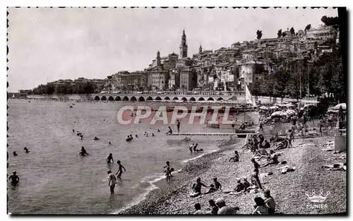 Cartes postales moderne Menton La Vieille Ville La plage du Quai Bonaparte