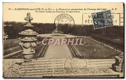 Cartes postales St Germain en Laye Le parterre et Perspective de l&#39avenue des Loges