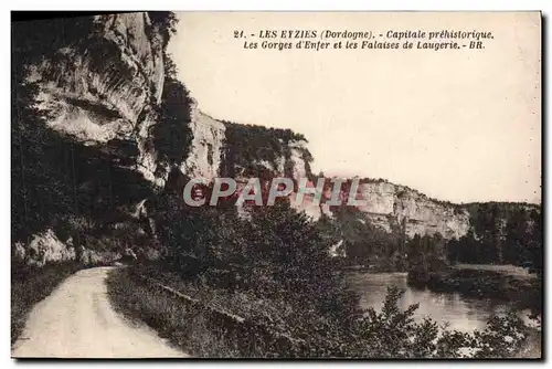 Ansichtskarte AK Les Eyzies Capitale Prehistorique Les gorges d&#39enfer et les falaises de Laugerie