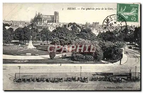 Ansichtskarte AK Reims Vue Generale Prise de la Gare