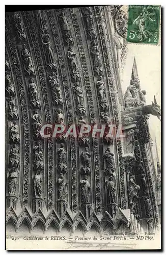 Cartes postales Reims Cathedrale Voussure du Grand Portail