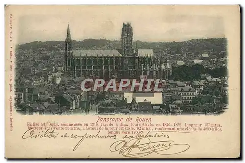 Cartes postales Panorama de Rouen Eglise St Ouen