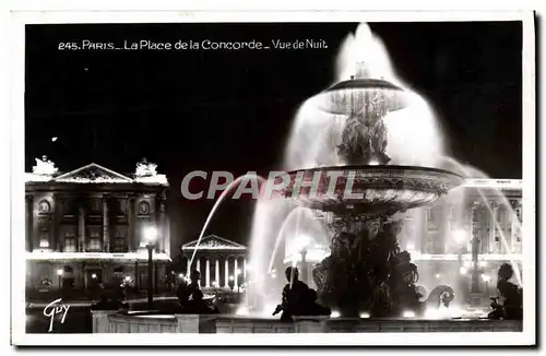 Cartes postales Paris La Place De La Concorde Vue De Nuit