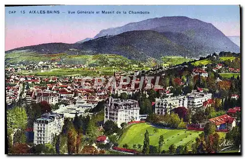 Ansichtskarte AK Aix Les Bains Vue Generale Et Massif De La Chambotte