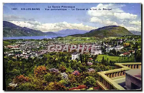 Ansichtskarte AK Aix Les Bains Vue Panoramique Le Corsuet Et Le Lac Du Bourget