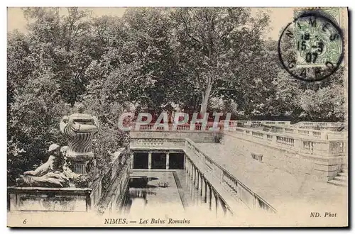 Ansichtskarte AK Nimes Les Bains Romains