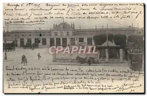 Cartes postales Bourges La Gare Tramway Byrrh