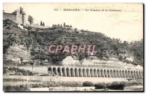 Ansichtskarte AK Mercues Le Viaduc Et Le Chateau