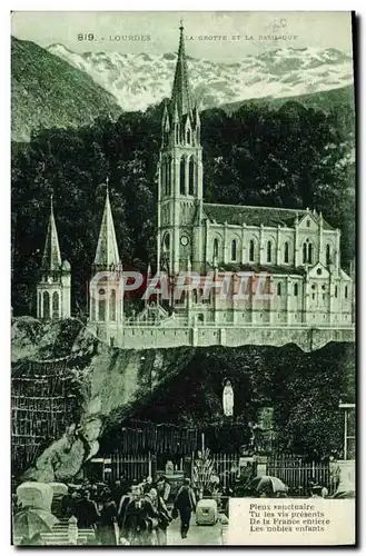 Cartes postales Lourdes la Crotte Et La Basilique