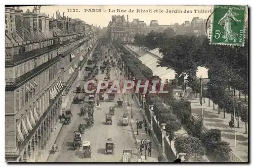 Cartes postales Paris La Rue De Rivoli Et Le Jardin Des Tuileries