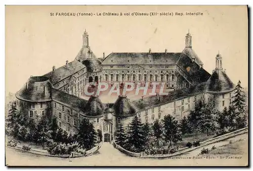 Cartes postales St Fargeau Le Chateau A Vol D&#39Oiseau