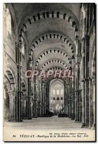 Ansichtskarte AK Vezelay Basilique De La Madeleine La nef